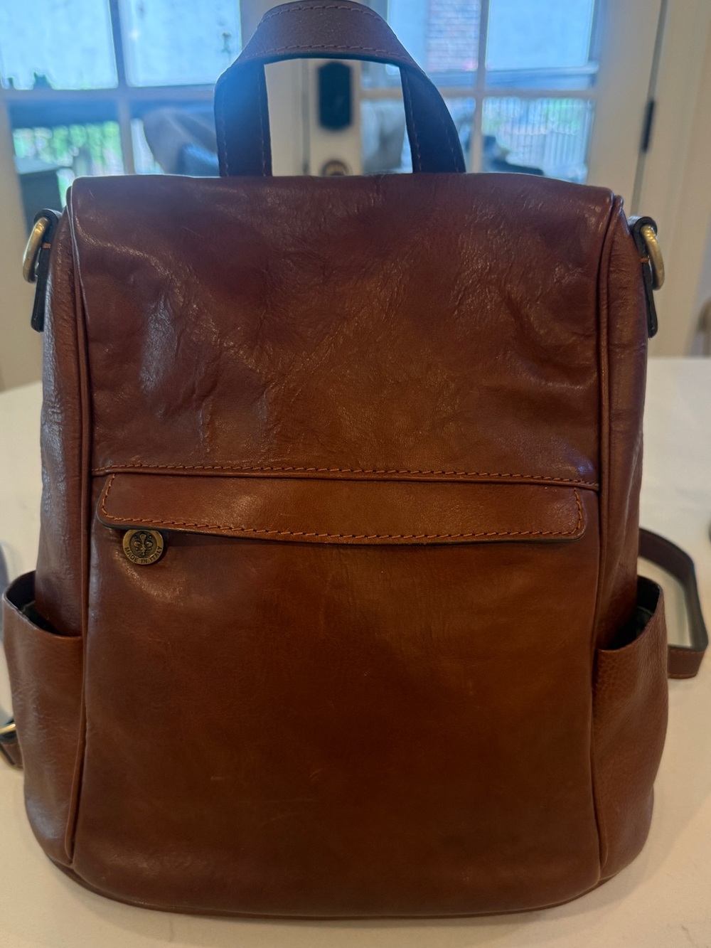 Backpack- Italian leather by Time Resistance. Like new!